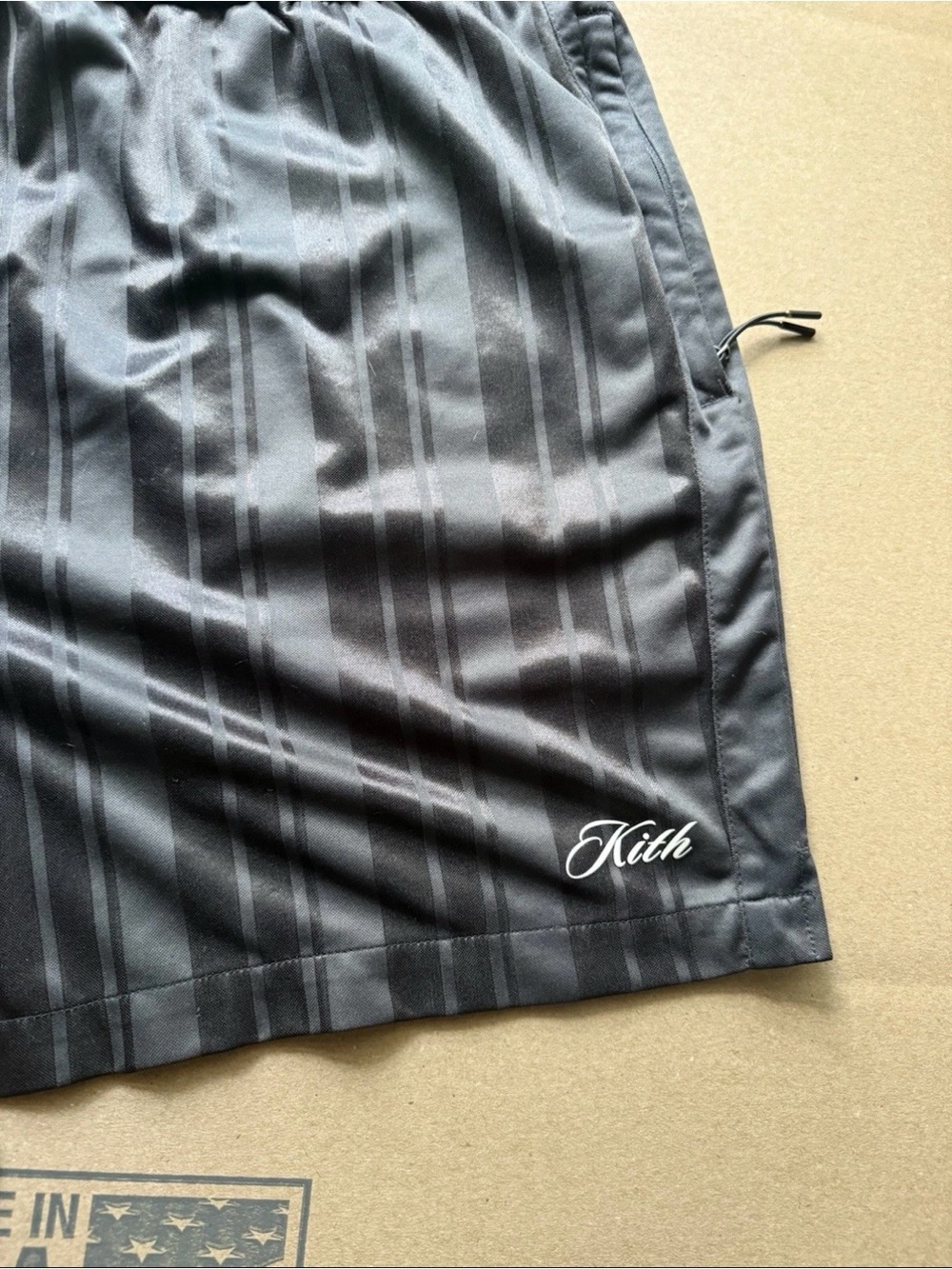 Kith Men’s Black Stripe Shorts - Picture 3 of 3